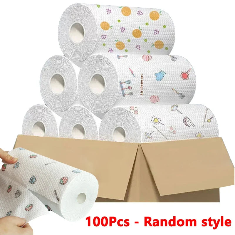 Lazy Rag Kitchen Cleaning Roll – 100 Sheets, Wet & Dry Use