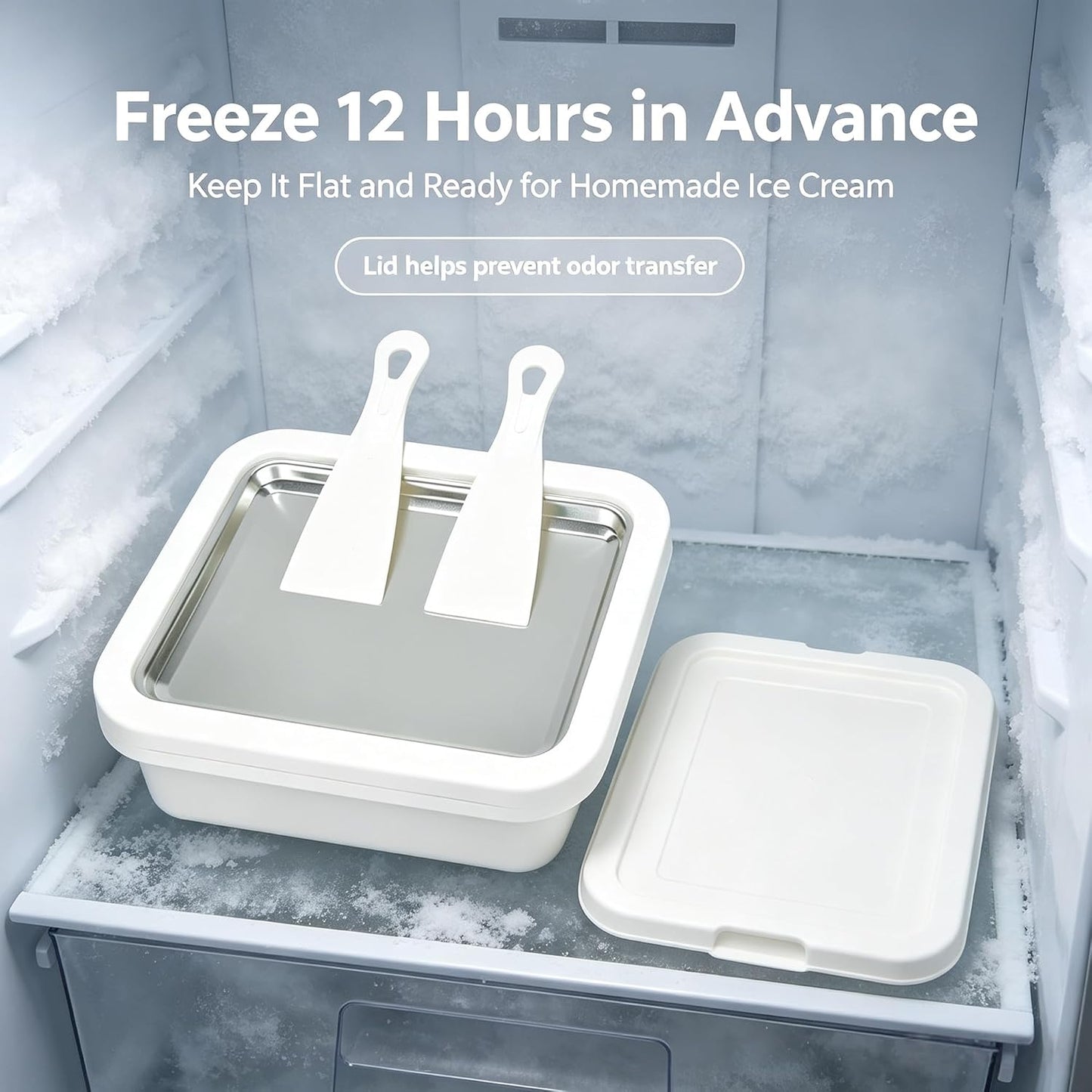 Instant Ice Cream Maker,Rolled Ice Cream Maker, Soft Serve Ice Cream Maker,Perfect for Frozen Yogurt, and More! Food Grade Stainless Steel Ice Cream Roll Machine for Home Us (White)