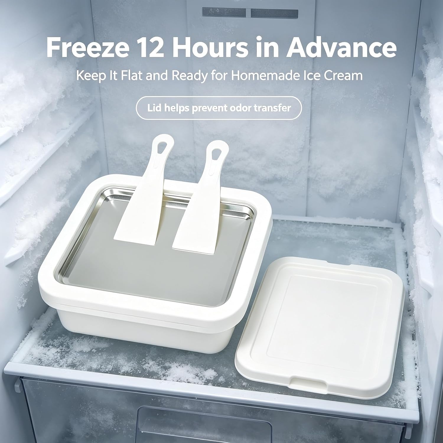 Instant Ice Cream Maker,Rolled Ice Cream Maker, Soft Serve Ice Cream Maker,Perfect for Frozen Yogurt, and More! Food Grade Stainless Steel Ice Cream Roll Machine for Home Us (White)