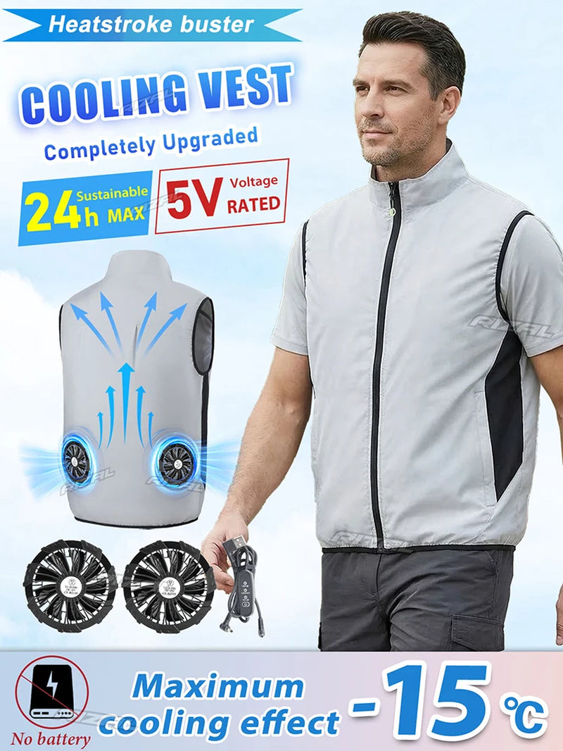 2026 New Arrival Fan Vest Wearable Cooling Air-Conditioned Clothes Lightweight Sleeveless for Daily Commute Camping Fishing Hiki