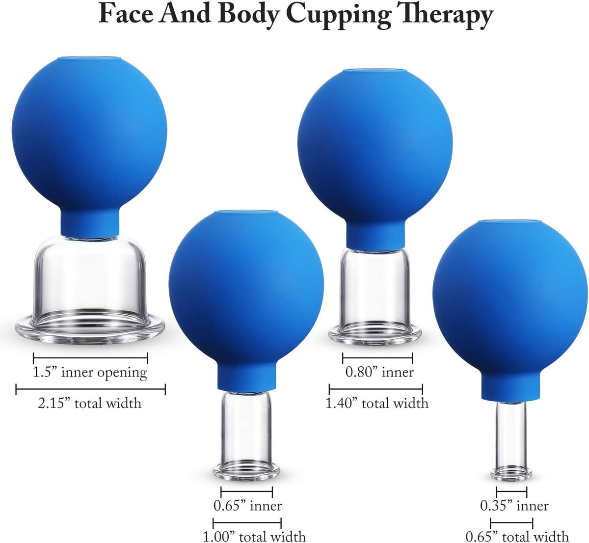 Revitalize Your Skin with the 4-Piece Blue Glass Facial Cupping Set – Experience Spa-Like Treatments at Home!