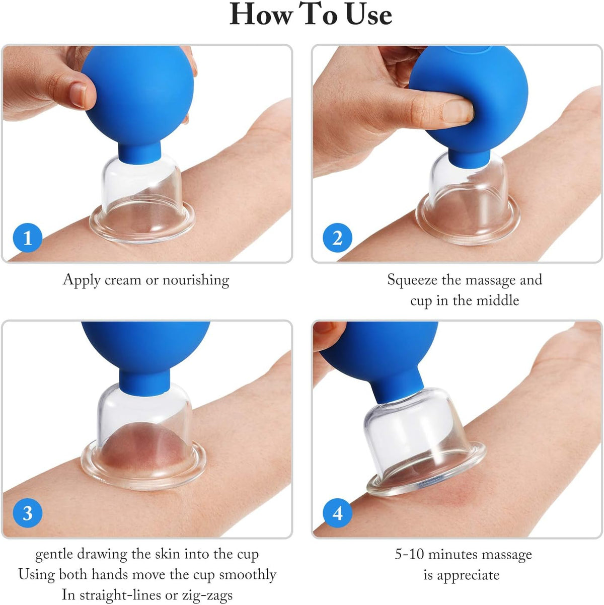 Revitalize Your Skin with the 4-Piece Blue Glass Facial Cupping Set – Experience Spa-Like Treatments at Home!