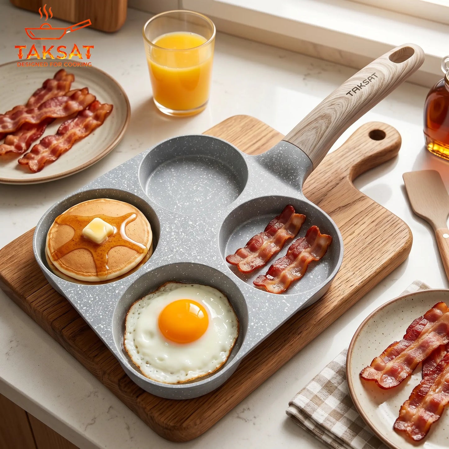 Revolutionize Your Breakfast with the 4-In-1 Non-Stick Skillet – Perfect for Eggs, Hamburgers, and More!