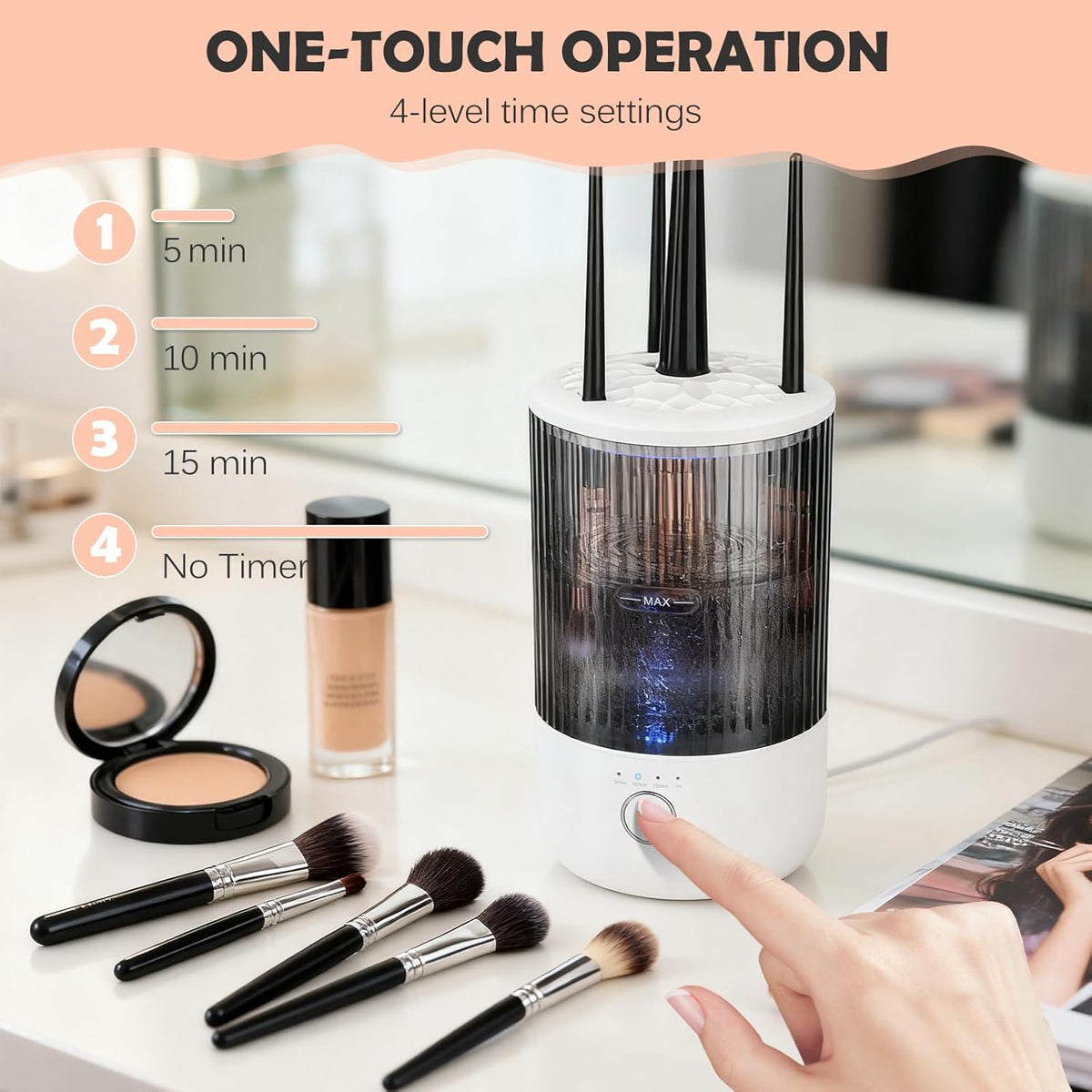 Revolutionary Electric Makeup Brush Cleaner: Effortless Cleaning & Quick Drying for Flawless Skin