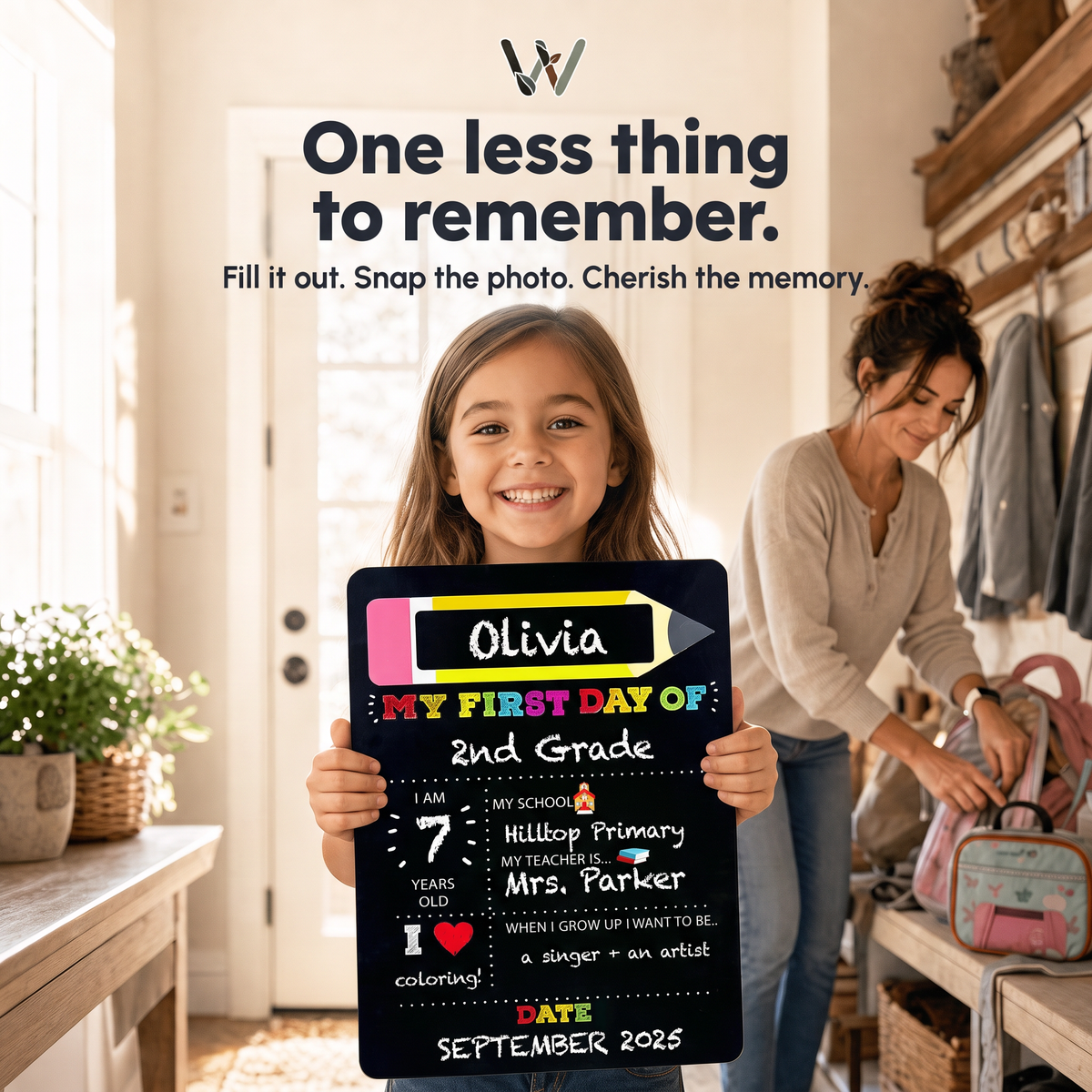 Double-Sided First & Last Day of School Chalkboard Sign (12x16")