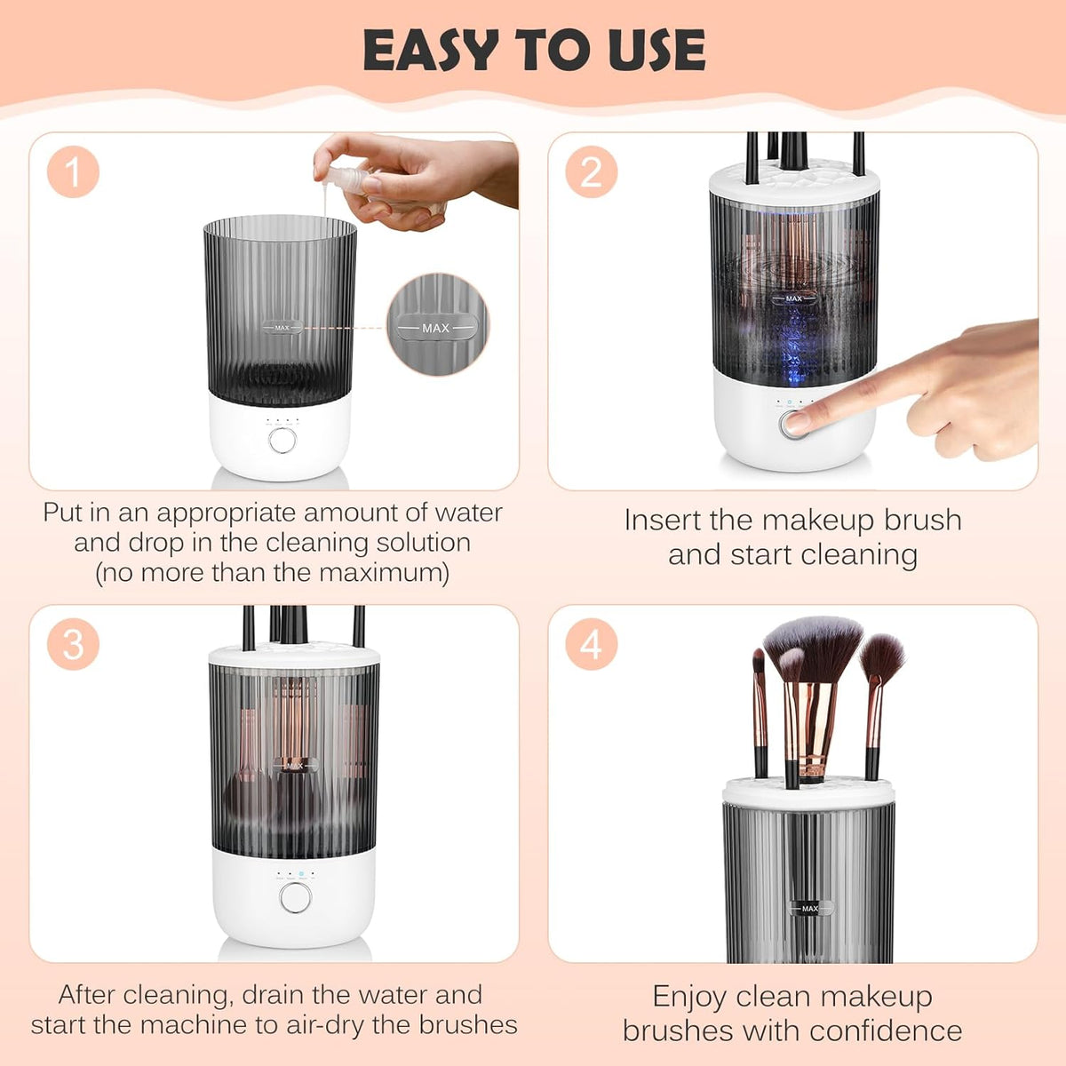 Revolutionary Electric Makeup Brush Cleaner: Effortless Cleaning & Quick Drying for Flawless Skin