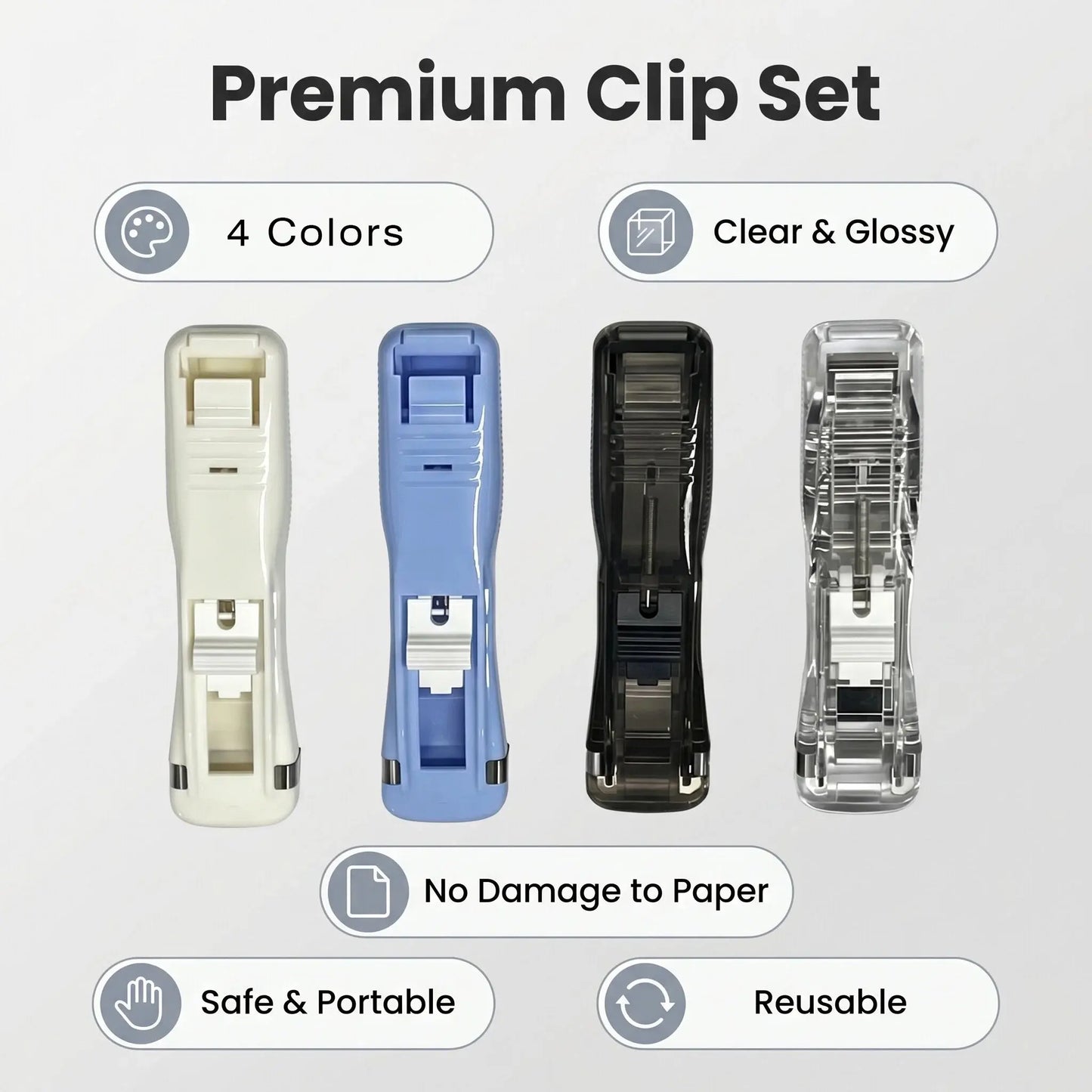 Ultimate Zipclip Set: 4 Zipclips, 50 Colorful Clips, 50 Silver Clips & 10 Triangle Clips - Perfect for Back to School Organization!