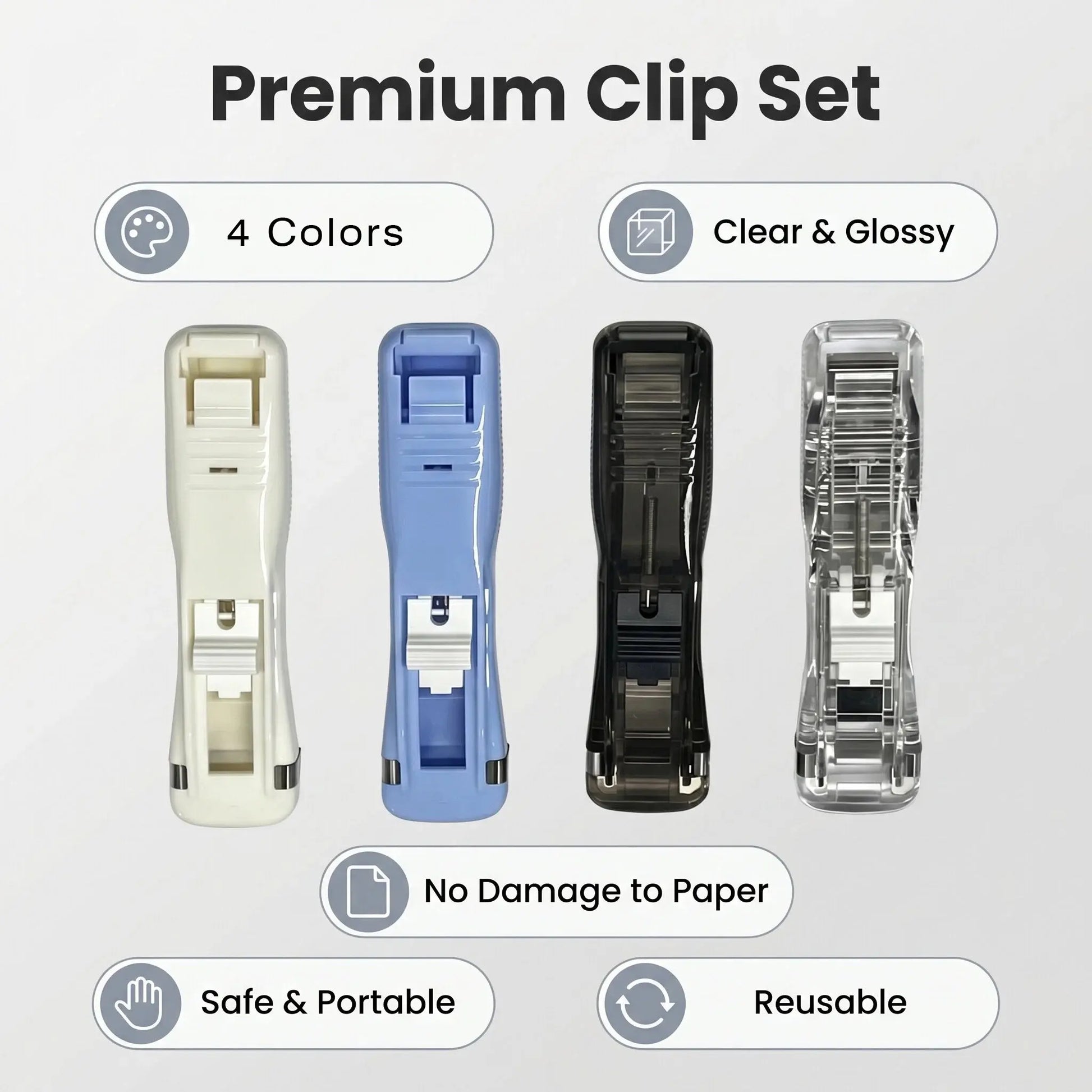 Ultimate Zipclip Set: 4 Zipclips, 50 Colorful Clips, 50 Silver Clips & 10 Triangle Clips - Perfect for Back to School Organization!