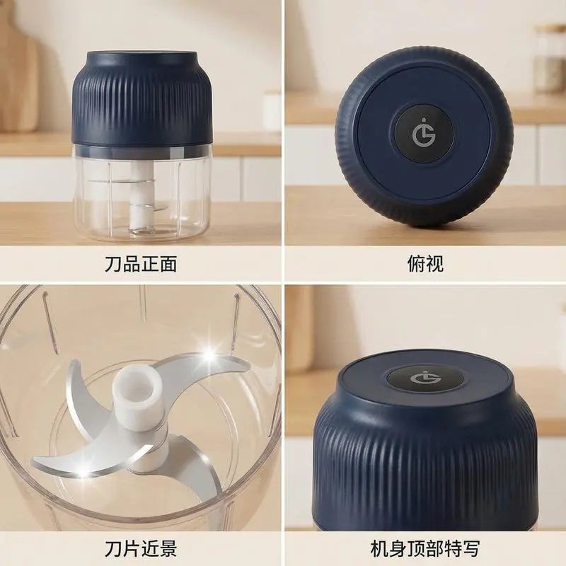 Electric Food Chopper and Mini Meat Grinder - Versatile Portable Kitchen Gadget for Grinding Meat, Vegetables, Onions, Ginger, Peppers, and More; Includes Cheese Grater and Lychee Peeler