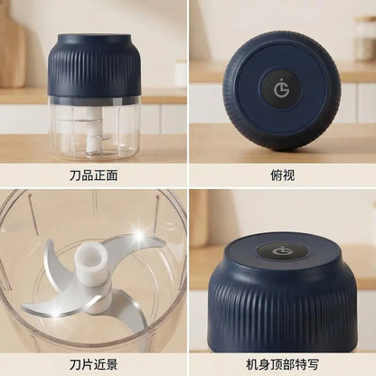 Electric Food Chopper and Mini Meat Grinder - Versatile Portable Kitchen Gadget for Grinding Meat, Vegetables, Onions, Ginger, Peppers, and More; Includes Cheese Grater and Lychee Peeler