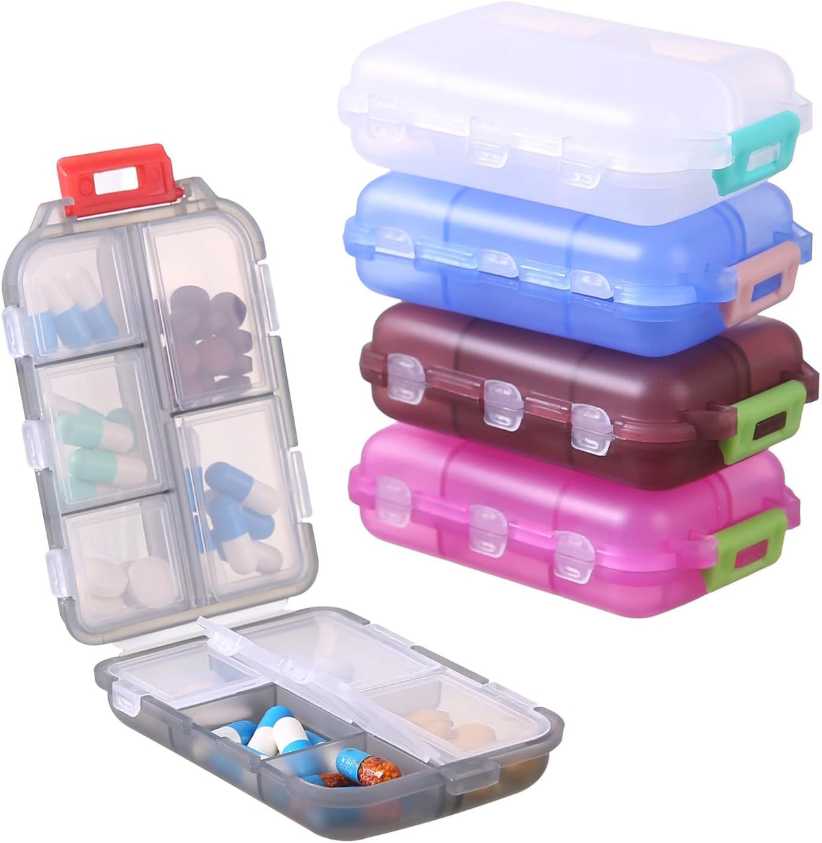 Ultimate Compact Travel Pill Organizer with 10 Easy-Access Compartments
