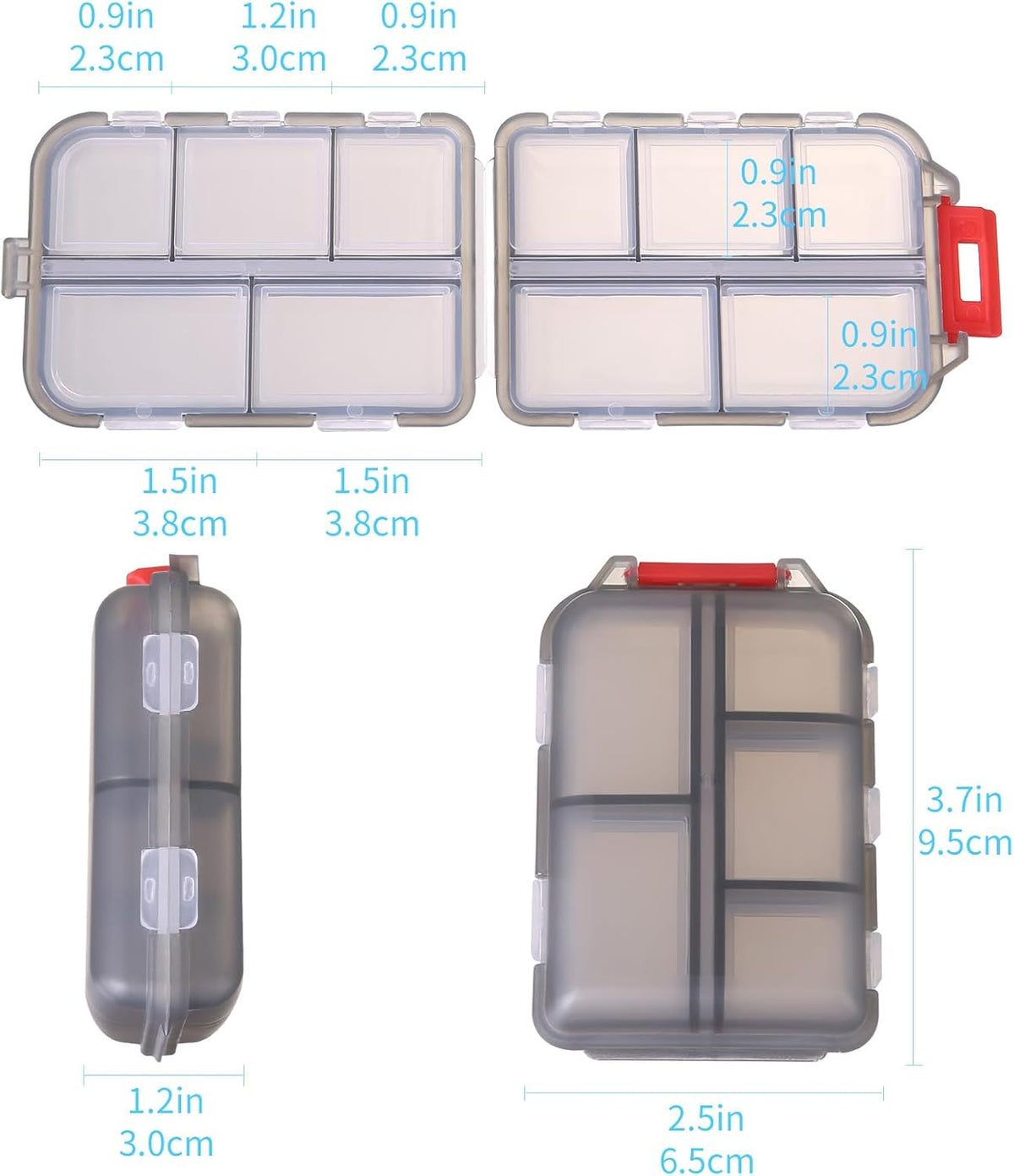 Ultimate Compact Travel Pill Organizer with 10 Easy-Access Compartments