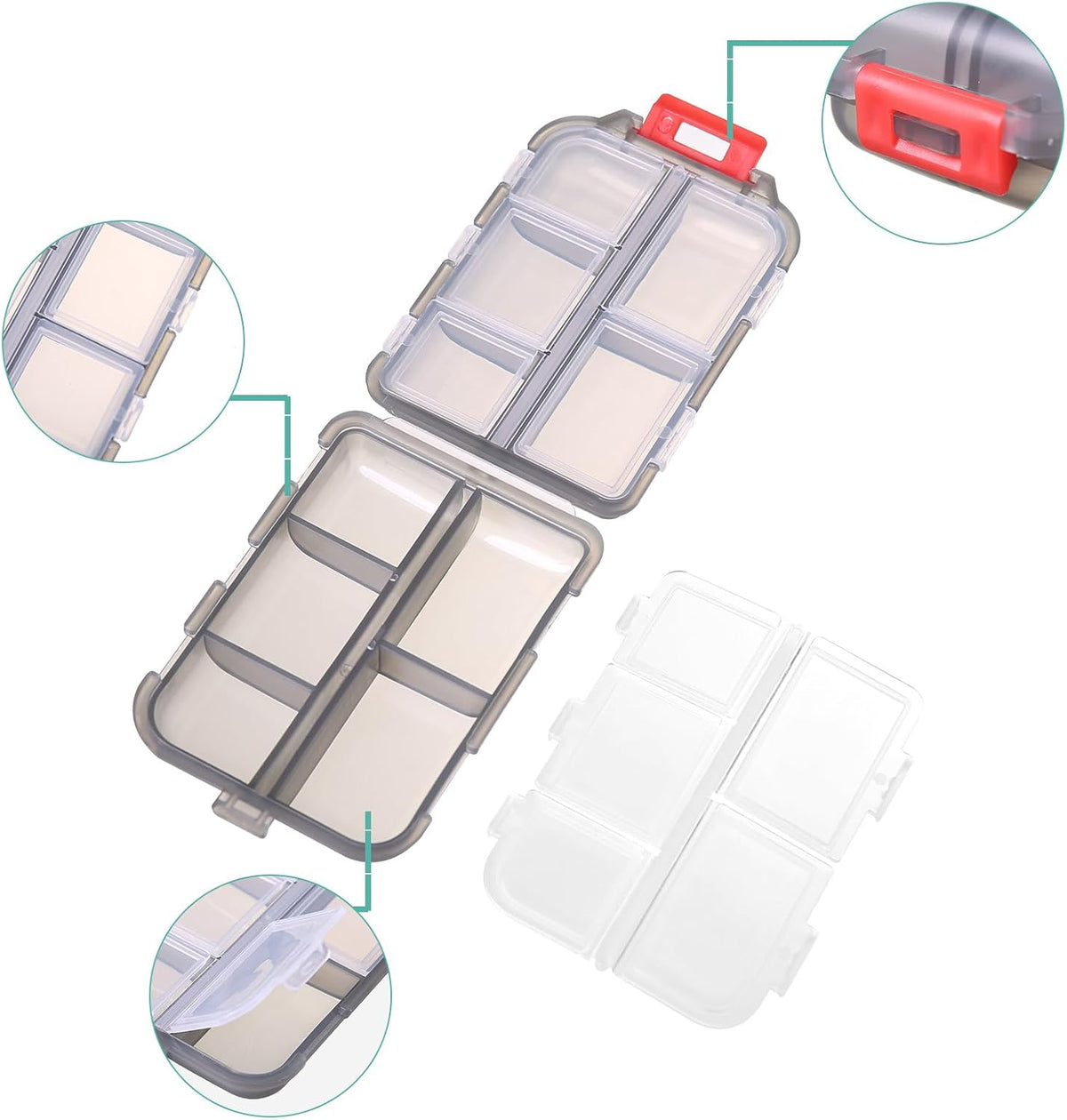 Ultimate Compact Travel Pill Organizer with 10 Easy-Access Compartments