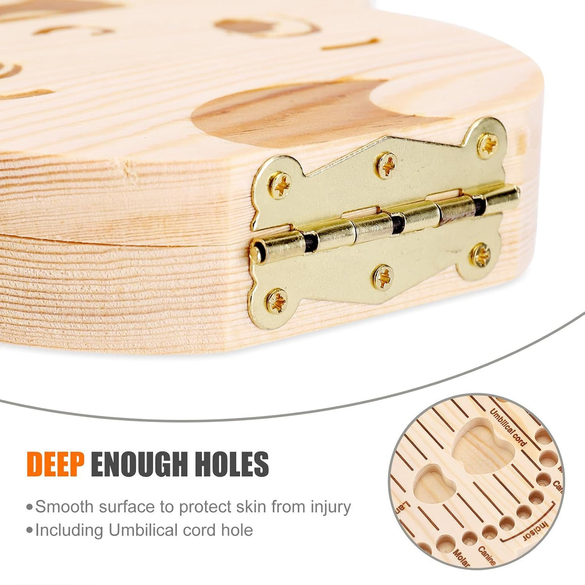 Wooden Baby Tooth Keepsake Box - Children's Tooth Organizer with Tweezers for Cherished Memories (Boy)