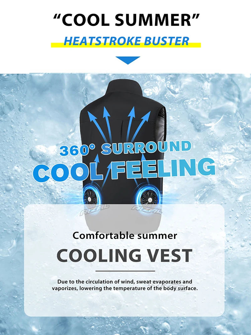 2026 New Arrival Fan Vest Wearable Cooling Air-Conditioned Clothes Lightweight Sleeveless for Daily Commute Camping Fishing Hiki