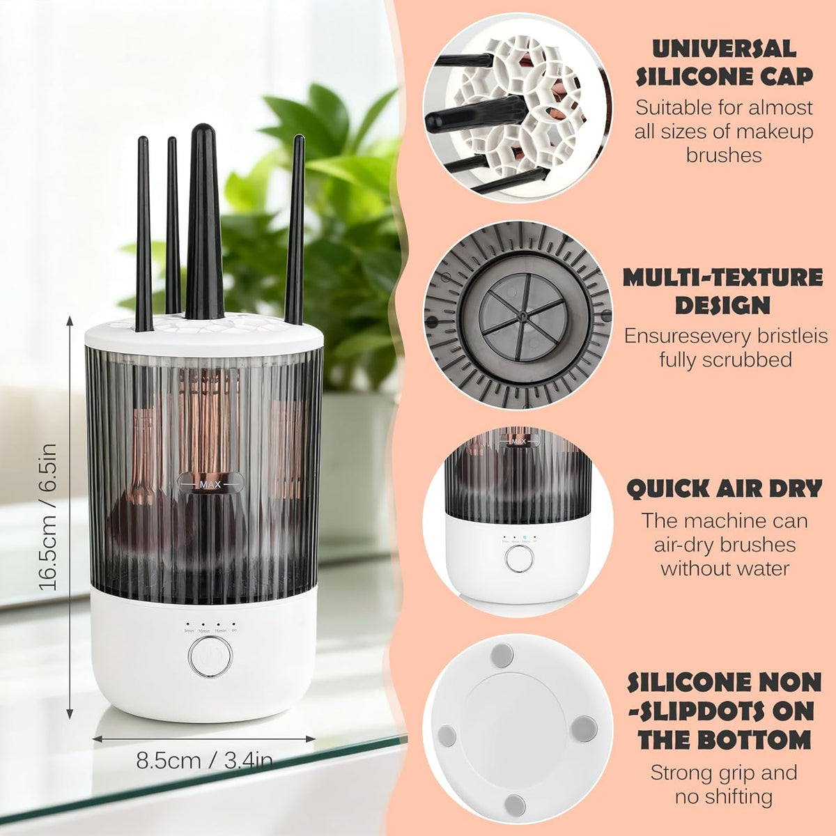 Revolutionary Electric Makeup Brush Cleaner: Effortless Cleaning & Quick Drying for Flawless Skin