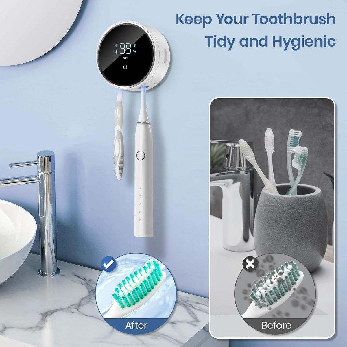 Revolutionary Wall-Mounted Toothbrush and Razor Holder - Perfect for Home and Travel Convenience
