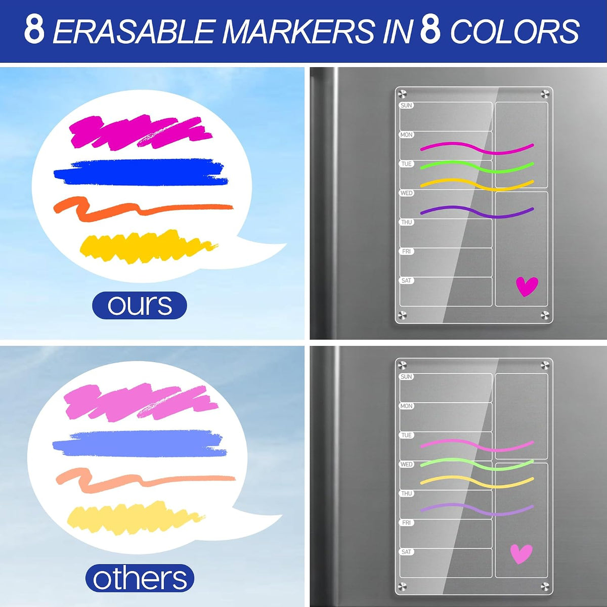 Elevate Your Meal Planning with Our Set of 2 Acrylic Weekly Planners for Refrigerator – Effortless Organization & Style