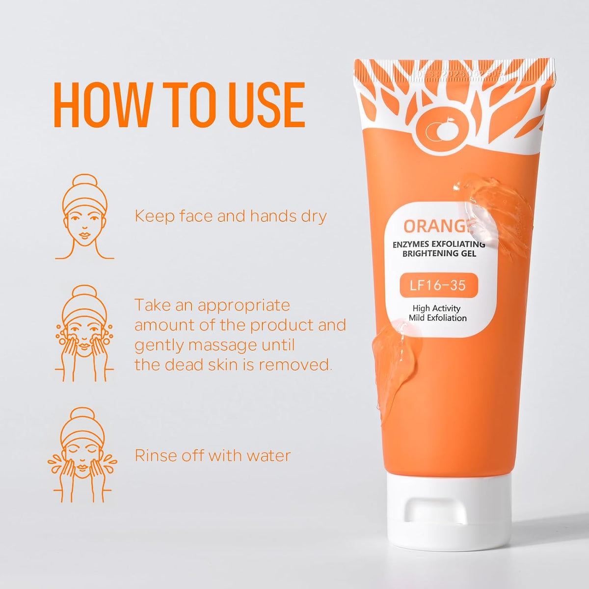 Revitalize Your Skin with Our Orange Enzyme Exfoliating Peeling Gel - 2 Pack, 3.53 Oz Each