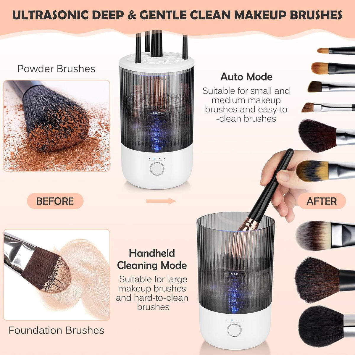 Revolutionary Electric Makeup Brush Cleaner: Effortless Cleaning & Quick Drying for Flawless Skin