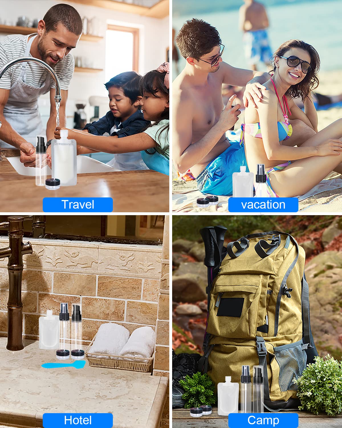 Ultimate 17-Piece TSA-Approved Travel Pouch Set for Toiletries - Convenient Refillable Containers for Your Favorite Liquids and Creams