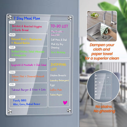 Elevate Your Meal Planning with Our Set of 2 Acrylic Weekly Planners for Refrigerator – Effortless Organization & Style