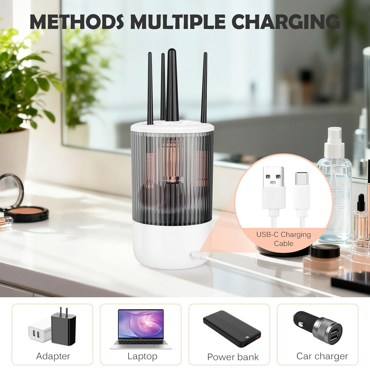 Revolutionary Electric Makeup Brush Cleaner: Effortless Cleaning & Quick Drying for Flawless Skin