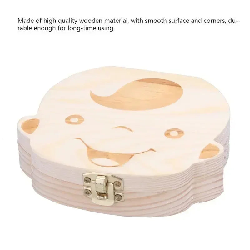 Cherish Your Child's Milestones with Our Adorable Spanish Wooden Baby Tooth Box - Perfect Souvenir Gift for Boys and Girls!