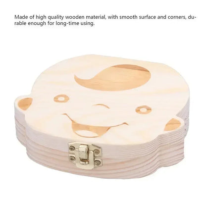 Cherish Your Child's Milestones with Our Adorable Spanish Wooden Baby Tooth Box - Perfect Souvenir Gift for Boys and Girls!
