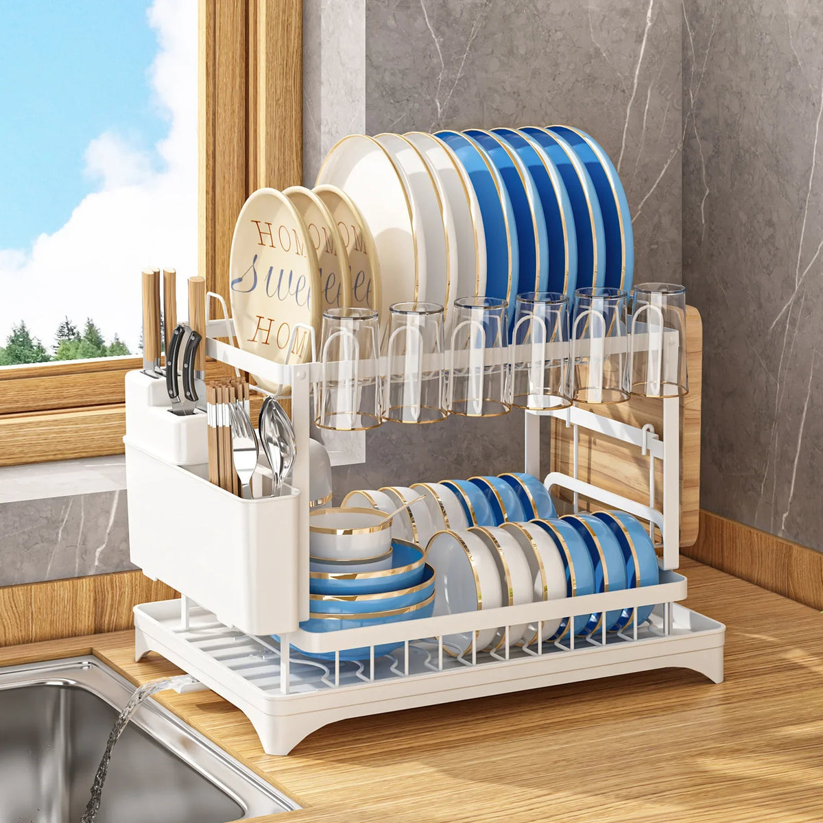 2-Tier Countertop Dish Drying Rack