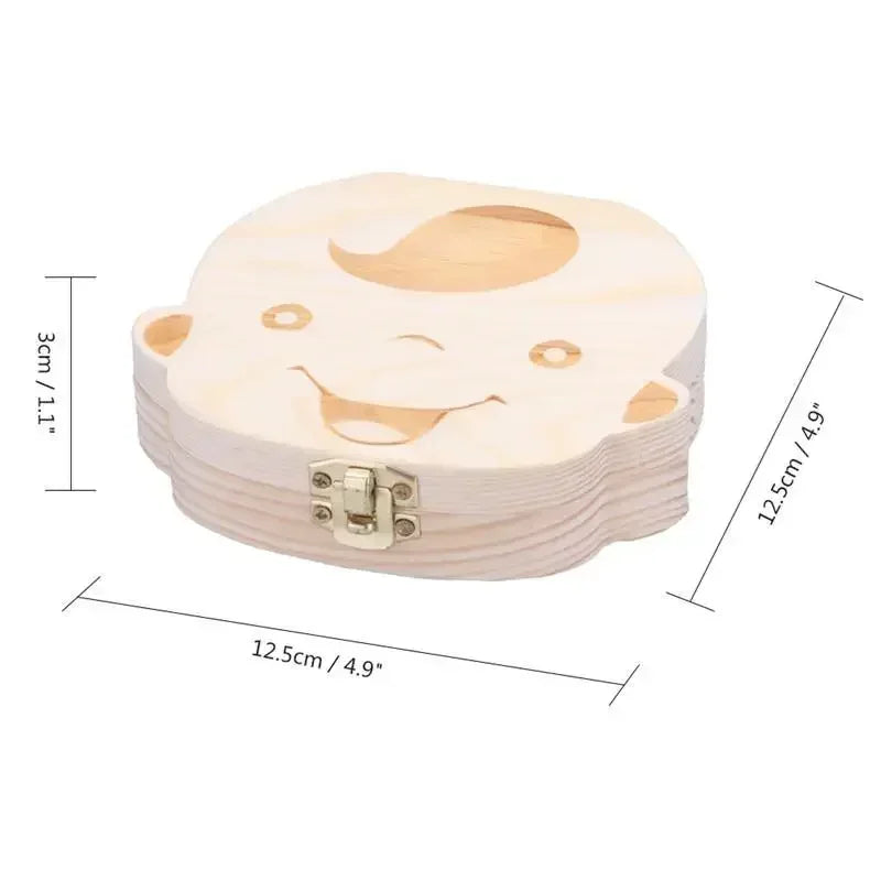Cherish Your Child's Milestones with Our Adorable Spanish Wooden Baby Tooth Box - Perfect Souvenir Gift for Boys and Girls!