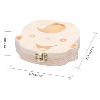 Cherish Your Child's Milestones with Our Adorable Spanish Wooden Baby Tooth Box - Perfect Souvenir Gift for Boys and Girls!