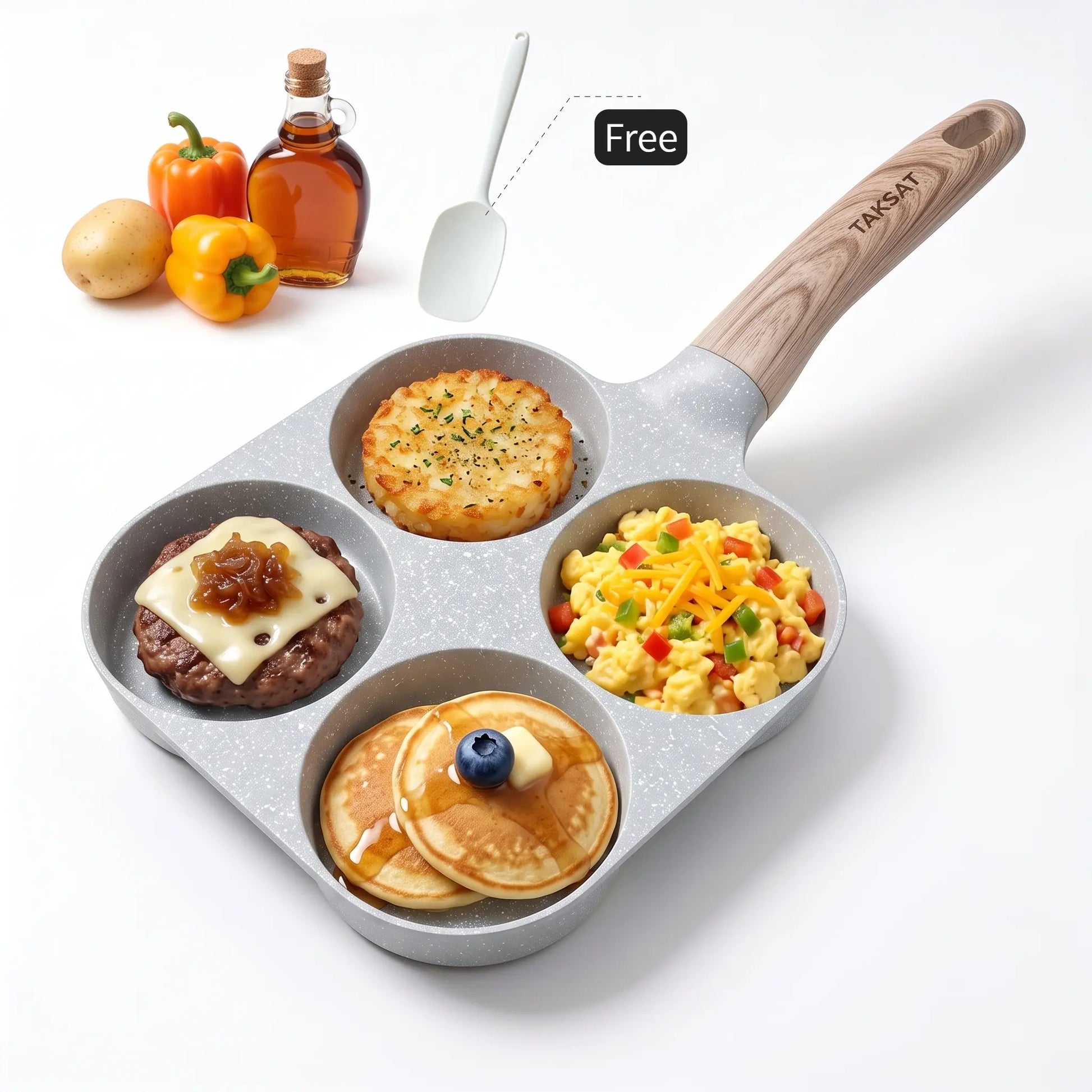 Revolutionize Your Breakfast with the 4-In-1 Non-Stick Skillet – Perfect for Eggs, Hamburgers, and More!