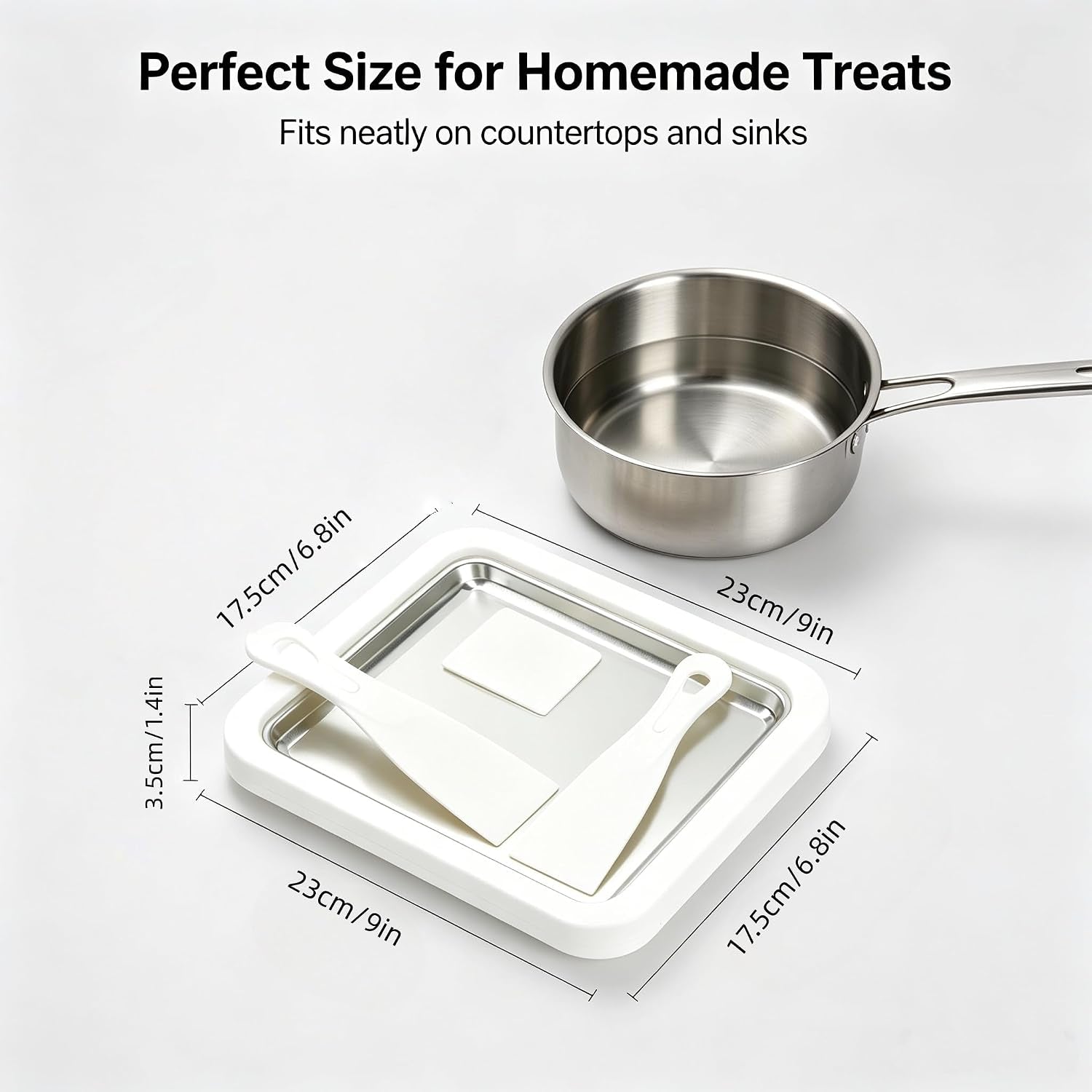 Instant Ice Cream Maker,Rolled Ice Cream Maker, Soft Serve Ice Cream Maker,Perfect for Frozen Yogurt, and More! Food Grade Stainless Steel Ice Cream Roll Machine for Home Us (White)