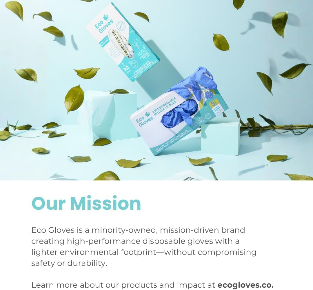 Plant-Based Compostable Eco-Friendly Gloves for Food Prep & Cleaning