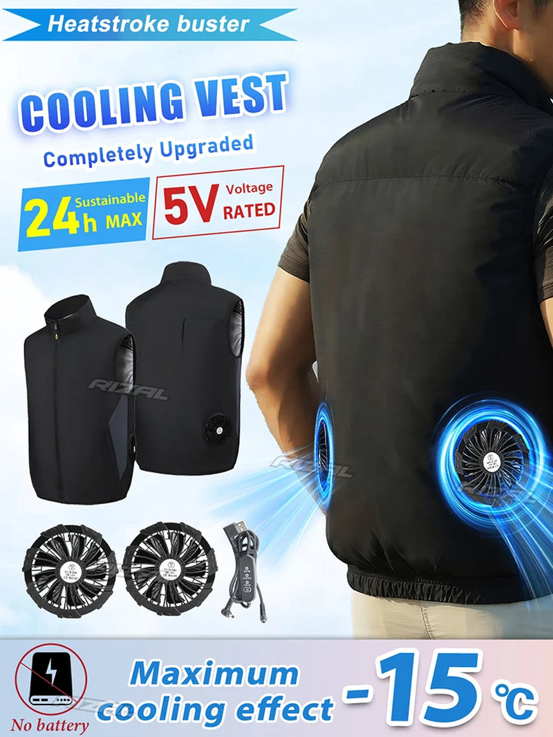 2026 New Arrival Fan Vest Wearable Cooling Air-Conditioned Clothes Lightweight Sleeveless for Daily Commute Camping Fishing Hiki