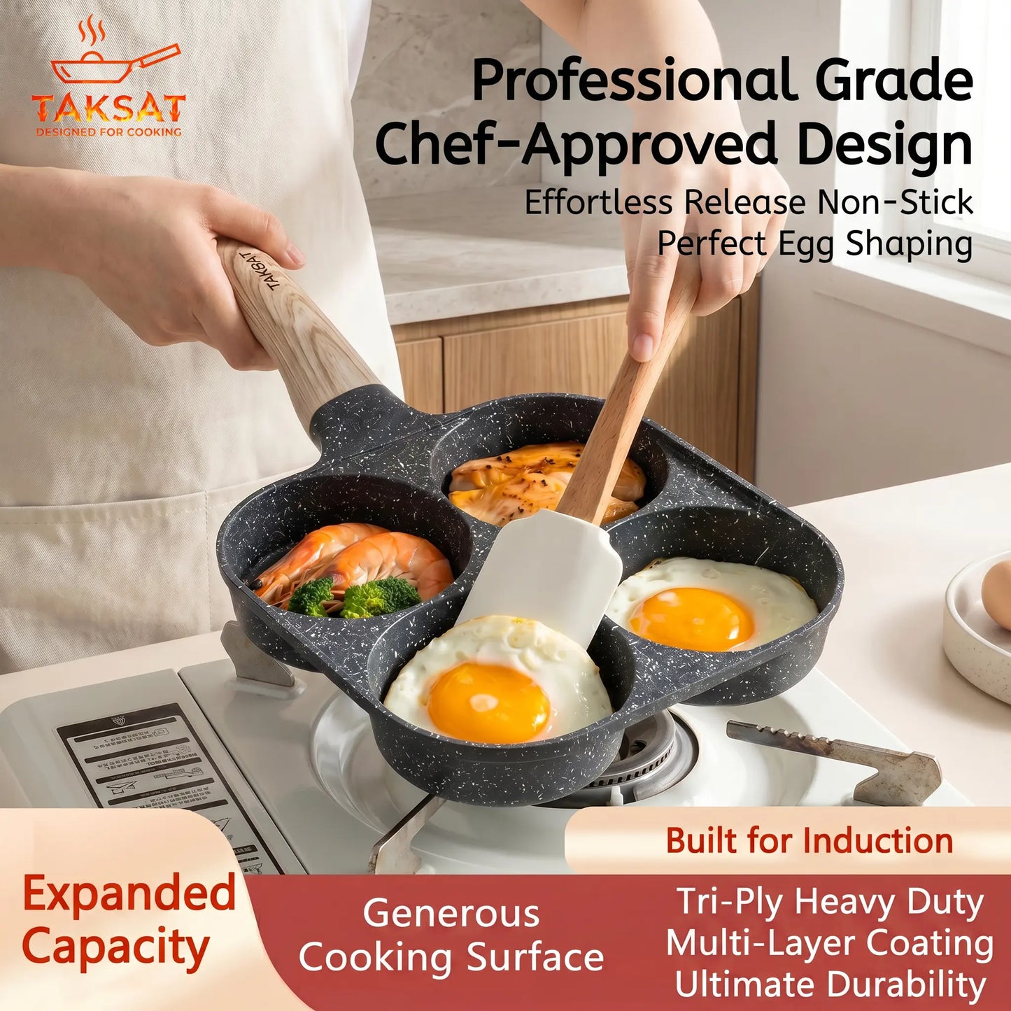 Revolutionize Your Breakfast with the 4-In-1 Non-Stick Skillet – Perfect for Eggs, Hamburgers, and More!
