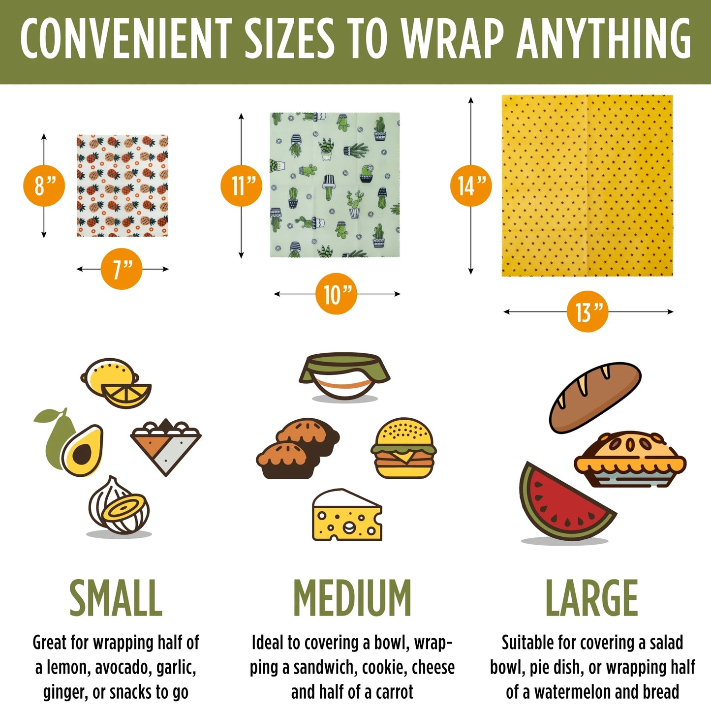 Co. Beeswax Food Wraps Set of 7 – Reusable, Zero Waste