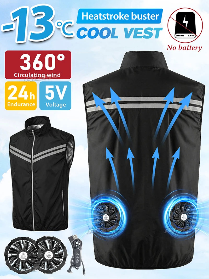 2026 New Arrival Fan Vest Wearable Cooling Air-Conditioned Clothes Lightweight Sleeveless for Daily Commute Camping Fishing Hiki