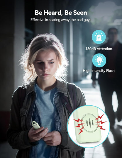 Empower Your Safety: Rechargeable 130dB Personal Alarm for Women with SOS Light and Low Battery Alert