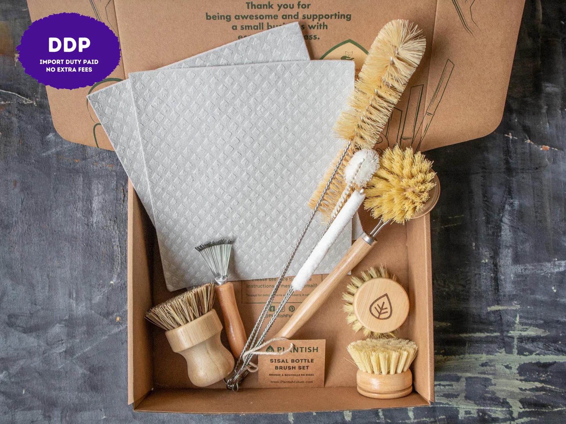 Zero Waste Kitchen Brush Set | Best Value Cleaning Tool Kit | Dish Soap Bar | Plastic-Free & Eco-Friendly Products | Gift for Mom | Plantish