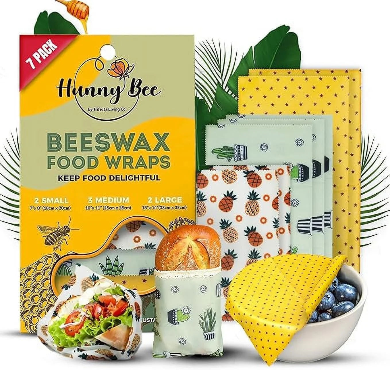 Co. Beeswax Food Wraps Set of 7 – Reusable, Zero Waste